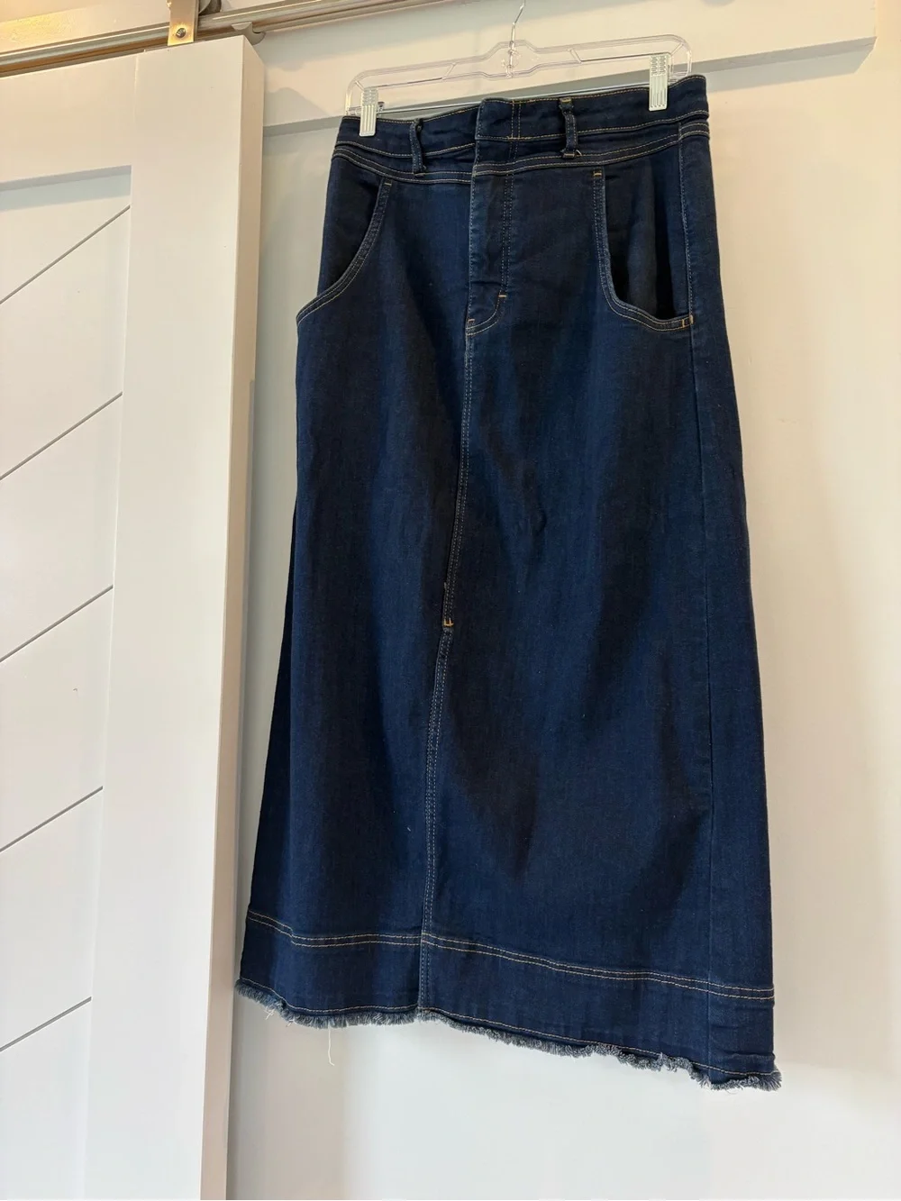 Pilcro Denim Skirt with Contrast Stitching - Picture 1 of 6